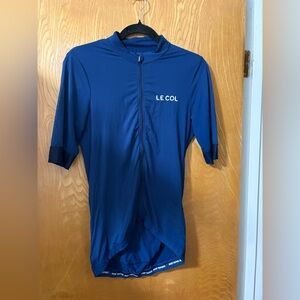 Le Col Hors Catagorie Blue full zip Cycling Top with FLAW L